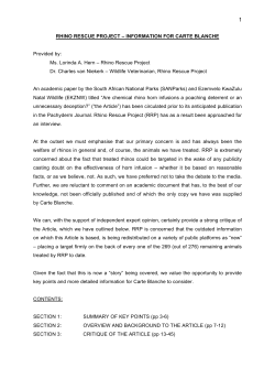 Information For Carte Blanche