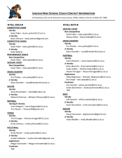 Coach Contact Information - Sioux Falls School District