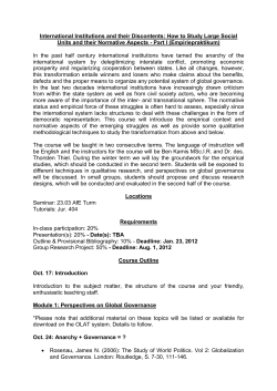 International Institutions and their Discontents: How to Study Large