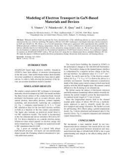 Modeling of Electron Transport in GaN