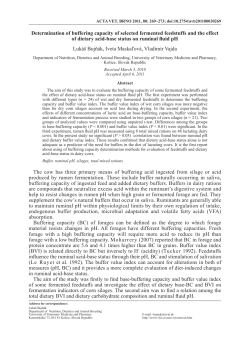 Determination of buffering capacity of selected fermented feedstuffs