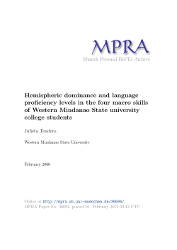 Hemispheric dominance and language proficiency levels in the four