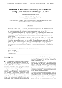 Prediction of Treatment Outcome by Prae