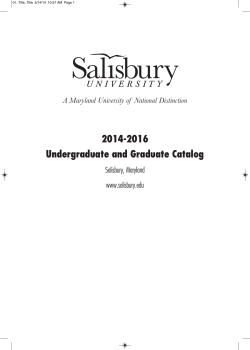 Salisbury University 2014-2016 Undergraduate and Graduate Catalog