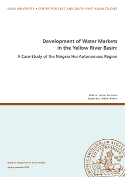 Development of Water Markets in the Yellow River Basin: