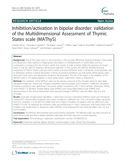 Inhibition/activation in bipolar disorder: validation of the