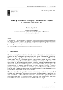 Geometry of Prismatic Tensegrity Constructions Composed of Three
