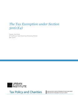 The Tax Exemption Under Section 501(c)(4)