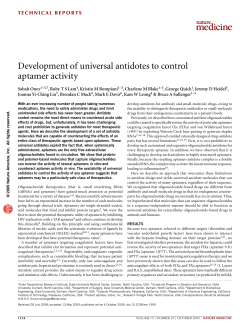 Development of universal antidotes to control aptamer activity