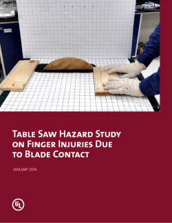 Table Saw Hazard Study on Finger Injuries Due to Blade Contact
