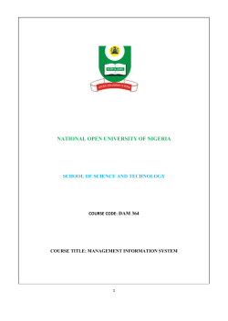 DAM364 - National Open University of Nigeria