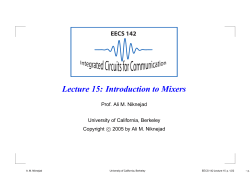 Lecture 15: Introduction to Mixers