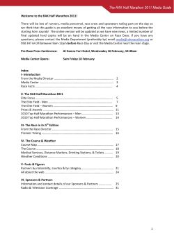 Media Guide RAK Half Marathon 2011