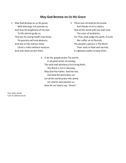 May God Bestow on Us His Grace