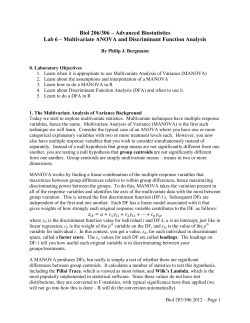 Biol 206/306 &ndash; Advanced Biostatistics Lab 6 &ndash; Multivariate ANOVA