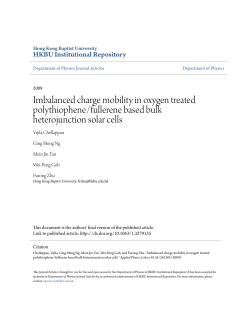 Imbalanced charge mobility in oxygen treated polythiophene