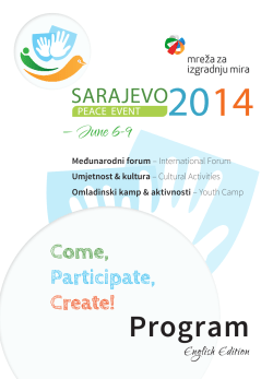 Programme of the Peace Event Sarajevo 2014