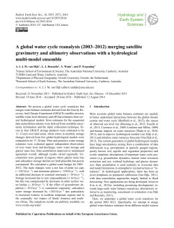 A global water cycle reanalysis (2003–2012)