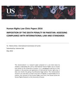 Imposition of the death penalty in Pakistan