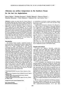 Alkenone Sea Surface Temperature in the Southern Ocean for the
