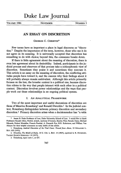 An Essay on Discretion - Duke Law Scholarship Repository