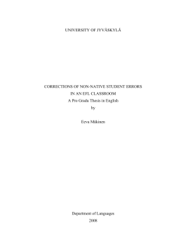 UNIVERSITY OF JYV&Auml;SKYL&Auml; CORRECTIONS OF NON