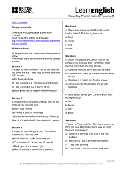 Elementary Podcast Series 02 Episode 01