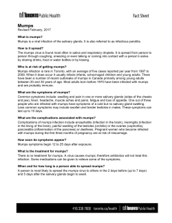 Mumps disease fact sheet