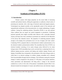 Chapter 3 Synthesis of Polyaniline (PANI)