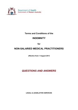Non-Salaried Medical Officers Medical Indemnity