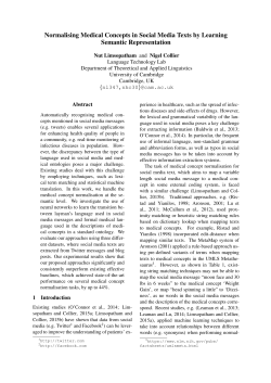 Normalising Medical Concepts in Social Media