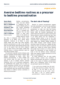 Aversive bedtime routines as a precursor to bedtime procrastination