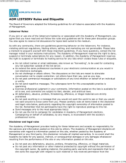 AOM LISTSERV Rules and Etiquette