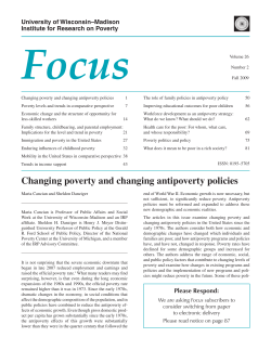 Changing poverty and changing antipoverty policies