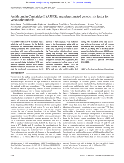 Antithrombin Cambridge II (A384S): an underestimated genetic risk