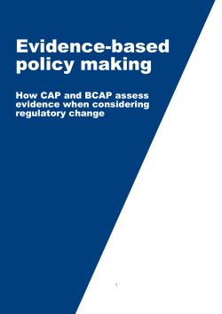 Evidence-based policy making - Advertising Standards Authority