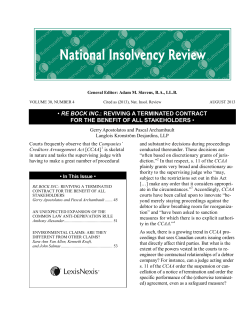 • RE BOCK INC.: REVIVING A TERMINATED CONTRACT FOR THE