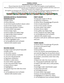 New Supply List 2016-17