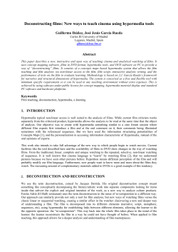 Deconstructing films: New ways to teach cinema using