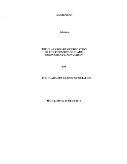 AGREEMENT between THE CLARK BOARD OF EDUCATION OF