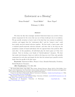 Endowment as a Blessing