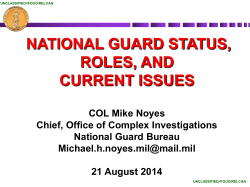 national guard status, roles, and current issues