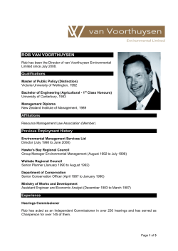 rob van voorthuysen - Van Voorthuysen Environmental Ltd