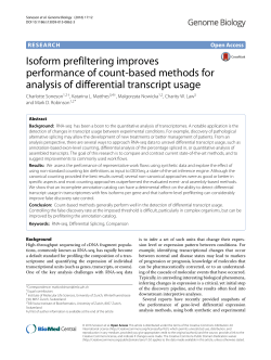 Isoform prefiltering improves performance of count