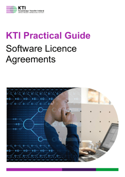 KTI Practical Guide Software Licence Agreements
