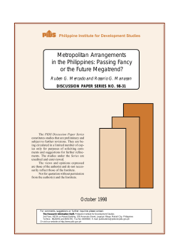 Metropolitan Arrangements in the Philippines