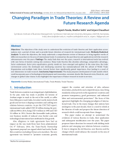 Changing Paradigm in Trade Theories: A Review and Future
