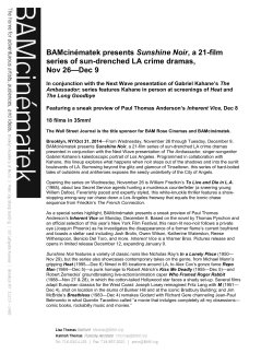 BAMcin&eacute;matek presents Sunshine Noir, a 21