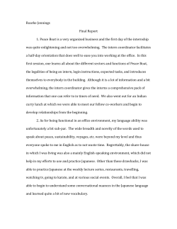 Roarke Jennings Final Report 1. Peace Boat is a very
