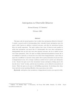 Anticipation in Observable Behavior